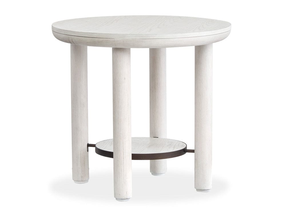 Henry & Mason  -  Ember Cove Moonlight Pearl Round End Table  - AFA01400 view 1