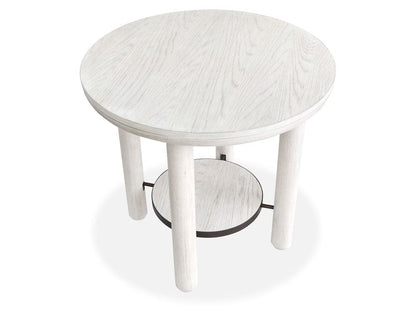 Henry & Mason  -  Ember Cove Moonlight Pearl Round End Table  - AFA01400 view 2