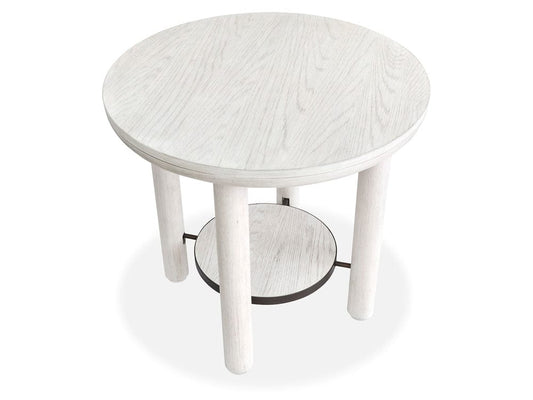 Henry & Mason  -  Ember Cove Moonlight Pearl Round End Table  - AFA01400 view 2