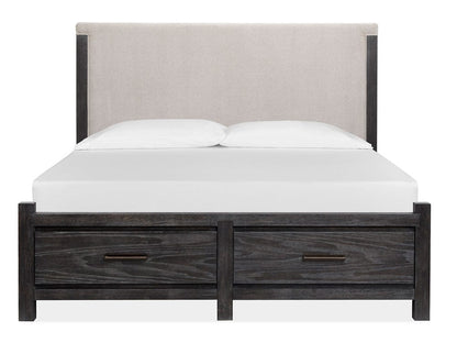 Henry & Mason  -  Ember Creek Ravenwood Black California King Upholstered Panel Storage Bed  - AFA01167 view 3