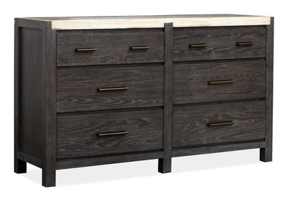 Henry & Mason  -  Ember Creek Ravenwood Black Drawer Dresser With Landscape Mirror  - AFA01173 view 4