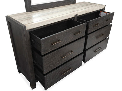 Henry & Mason  -  Ember Creek Ravenwood Black Drawer Dresser With Landscape Mirror  - AFA01173 view 9
