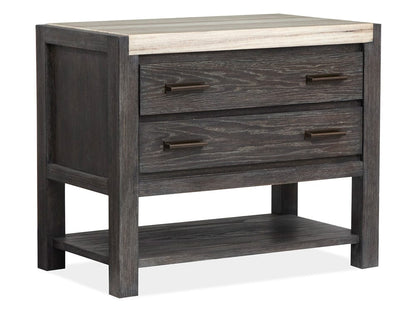 Henry & Mason  -  Ember Creek Ravenwood Black Open Nightstand  - AFA01183 view 1