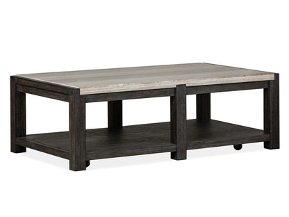 Henry & Mason  -  Ember Creek Ravenwood Black Rectangular Cocktail Table With Casters  - AFA01188 view 1