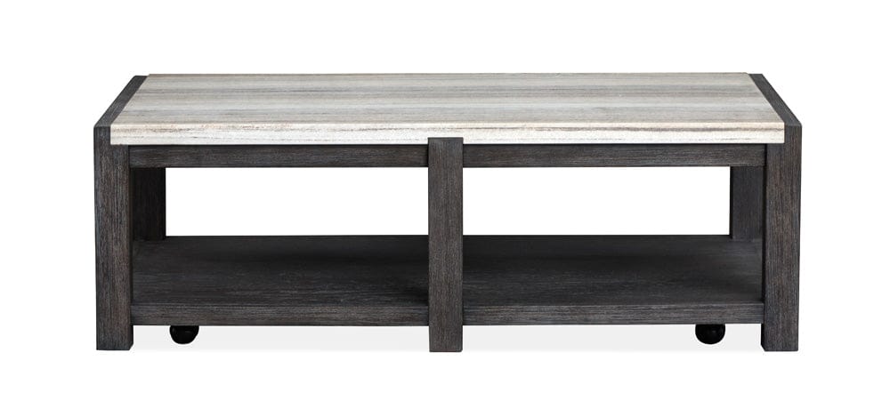 Henry & Mason  -  Ember Creek Ravenwood Black Rectangular Cocktail Table With Casters  - AFA01188 view 2