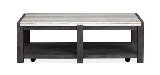 Henry & Mason  -  Ember Creek Ravenwood Black Rectangular Cocktail Table With Casters  - AFA01188 view 2