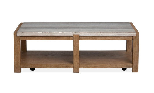 Henry & Mason  -  Ember Creek Sierra Brown Rectangular Cocktail Table With Casters  - AFA01222 view 2