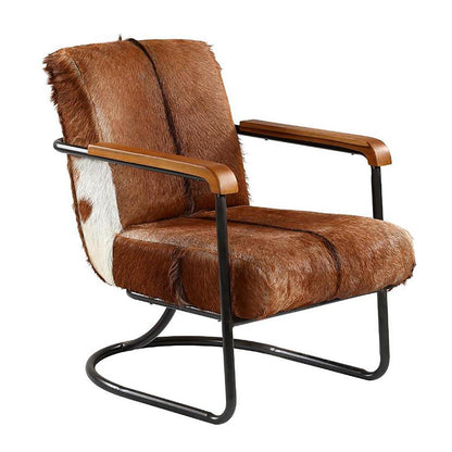 Henry & Mason - Ethan Steel Frame Occasional Chair in Cow Hide Upholstery - DV7035 veiw 1