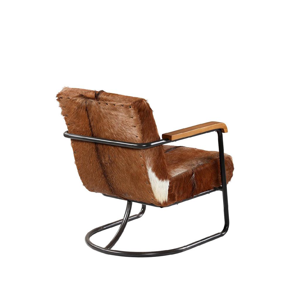 Henry & Mason - Ethan Steel Frame Occasional Chair in Cow Hide Upholstery - DV7035 veiw 2