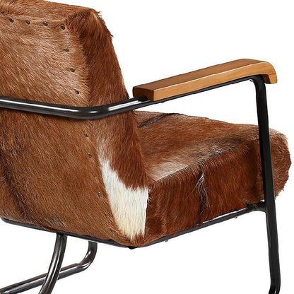 Henry & Mason - Ethan Steel Frame Occasional Chair in Cow Hide Upholstery - DV7035 veiw 3