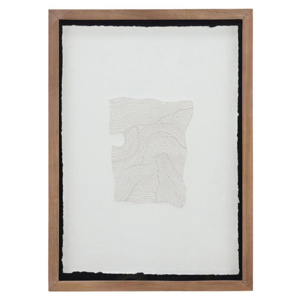 Henry & Mason - Fargo 3D Embroidered Paper Mache Textured Wall Art in a Natural Wood Float Frame - DV7921 veiw 1
