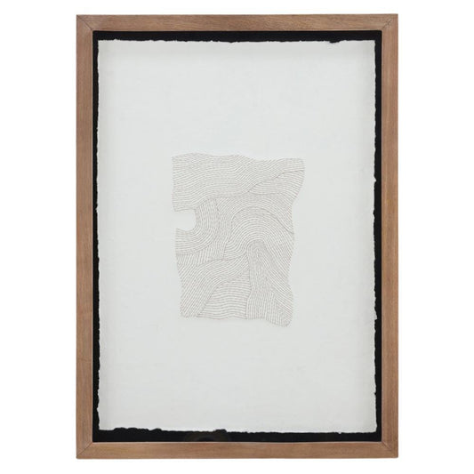 Henry & Mason - Fargo 3D Embroidered Paper Mache Textured Wall Art in a Natural Wood Float Frame - DV7921 veiw 1