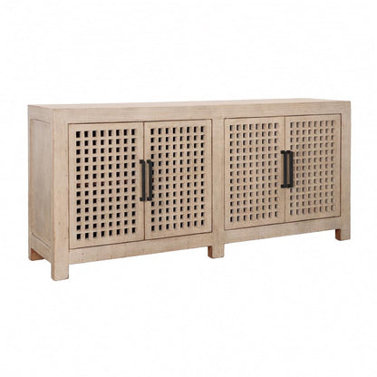 Henry & Mason - Ferante 4 Door Reclaimed Pine Wood Sideboard in Light Warm Wash - DV7449 veiw 1