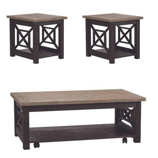 Henry & Mason - Fern River 3 Piece Set (1 Cocktail & 2 End Tables) in Charcoal & Ash - AFA02701 view 1