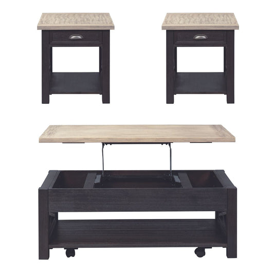 Henry & Mason - Fern River Opt 3 Piece Set (1 Cocktail & 2 End Tables) in Charcoal & Ash - AFA02705 view 1