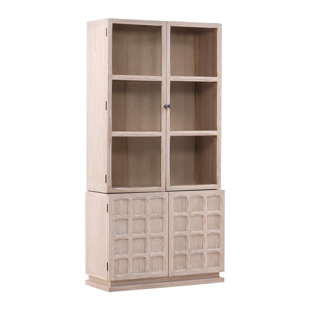 Henry & Mason - Fordd Whitewashed Elm Wood Storage Cabinet with Shelves - DV7085 veiw 1