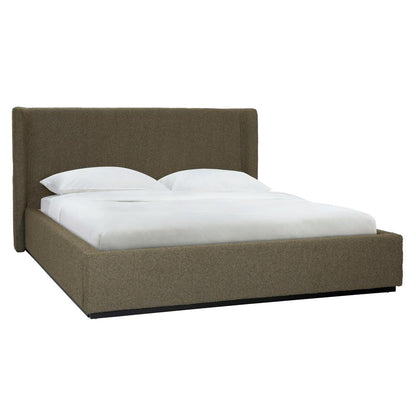 Henry & Mason - Fornell Birchwood Queen Bed with Olive Green Boucle Upholstery - DV7350 veiw 1