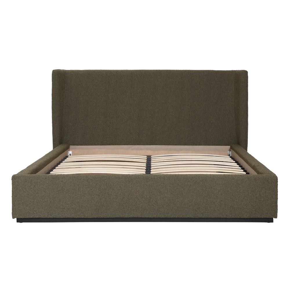 Henry & Mason - Fornell Birchwood Queen Bed with Olive Green Boucle Upholstery - DV7350 veiw 2