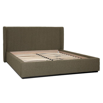 Henry & Mason - Fornell Birchwood Queen Bed with Olive Green Boucle Upholstery - DV7350 veiw 4