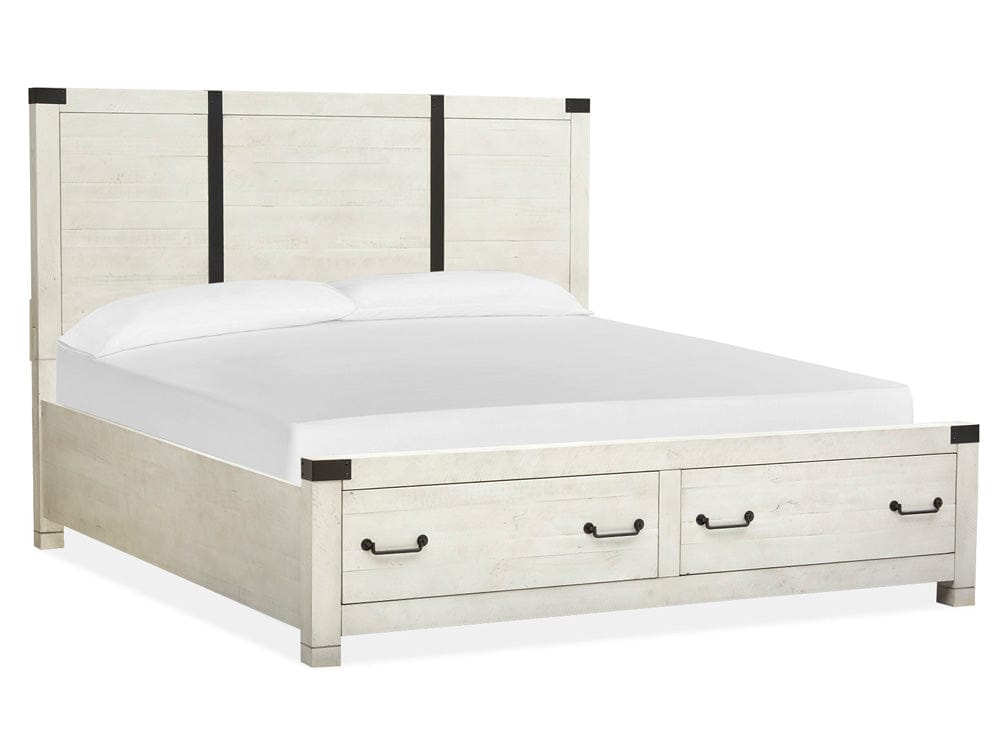 Henry & Mason  -  Fulton Hollow Alabaster King Panel Storage Bed  - AFA00887 view 1