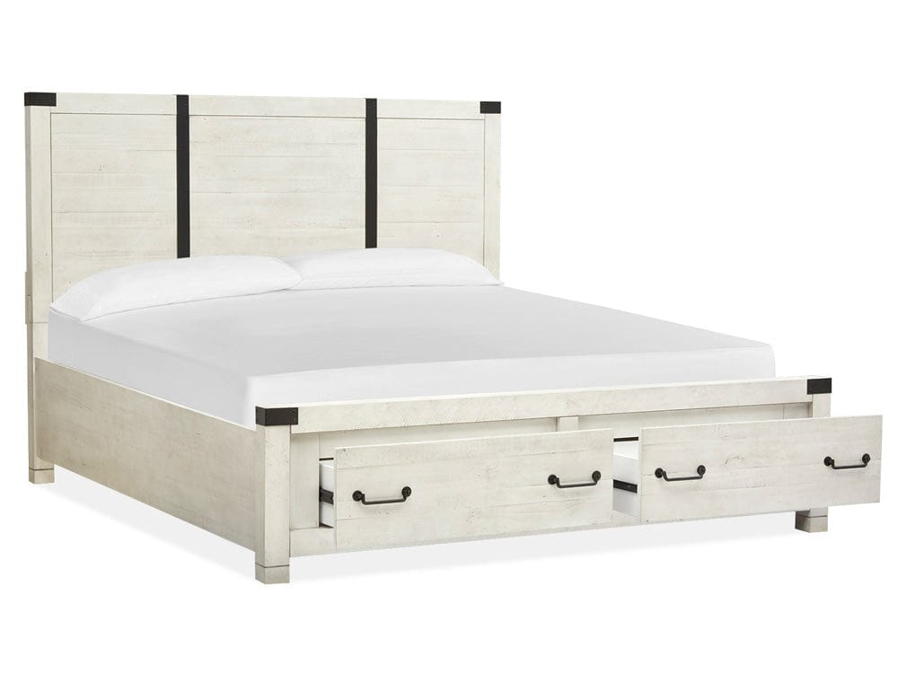 Henry & Mason  -  Fulton Hollow Alabaster King Panel Storage Bed  - AFA00887 view 2
