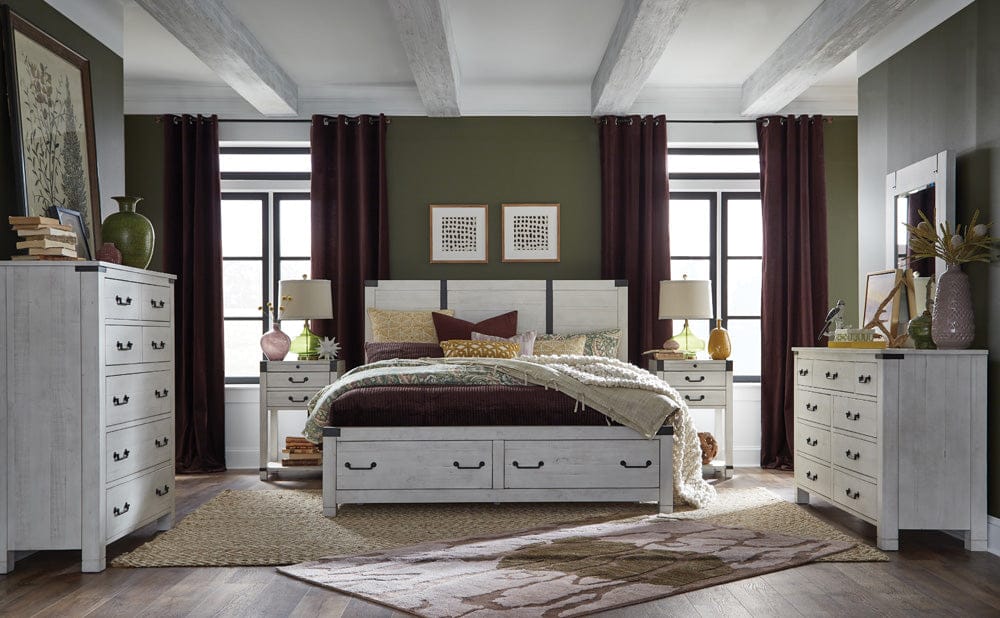 Henry & Mason  -  Fulton Hollow Alabaster King Panel Storage Bed  - AFA00887 view 8