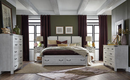 Henry & Mason  -  Fulton Hollow Alabaster King Panel Storage Bed  - AFA00887 view 8
