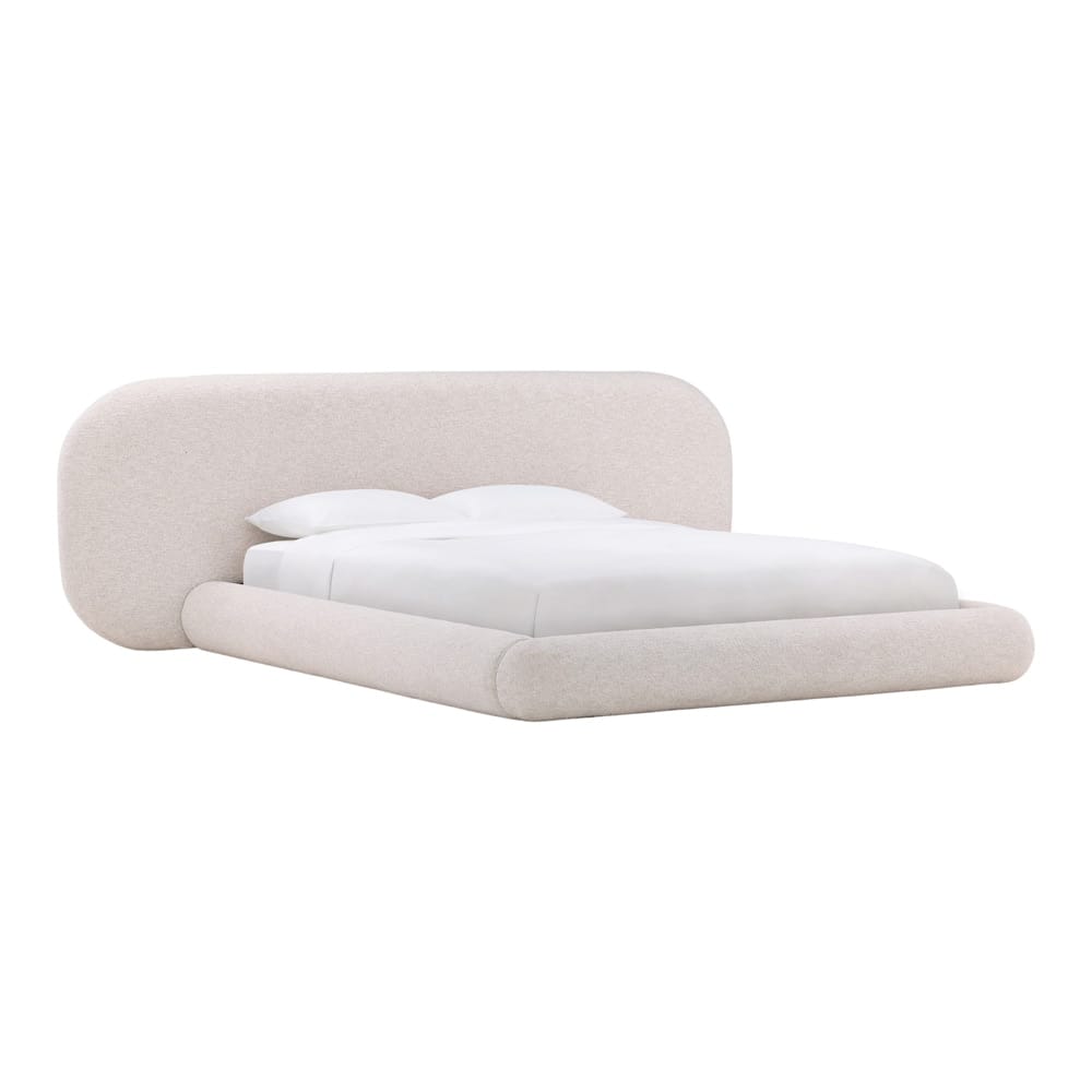 Henry & Mason - Georgie Solid Hardwood Eastern King Bed with Snow White Boucle Fabric - DV7357 veiw 1