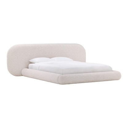 Henry & Mason - Georgie Solid Hardwood Eastern King Bed with Snow White Boucle Fabric - DV7357 veiw 1