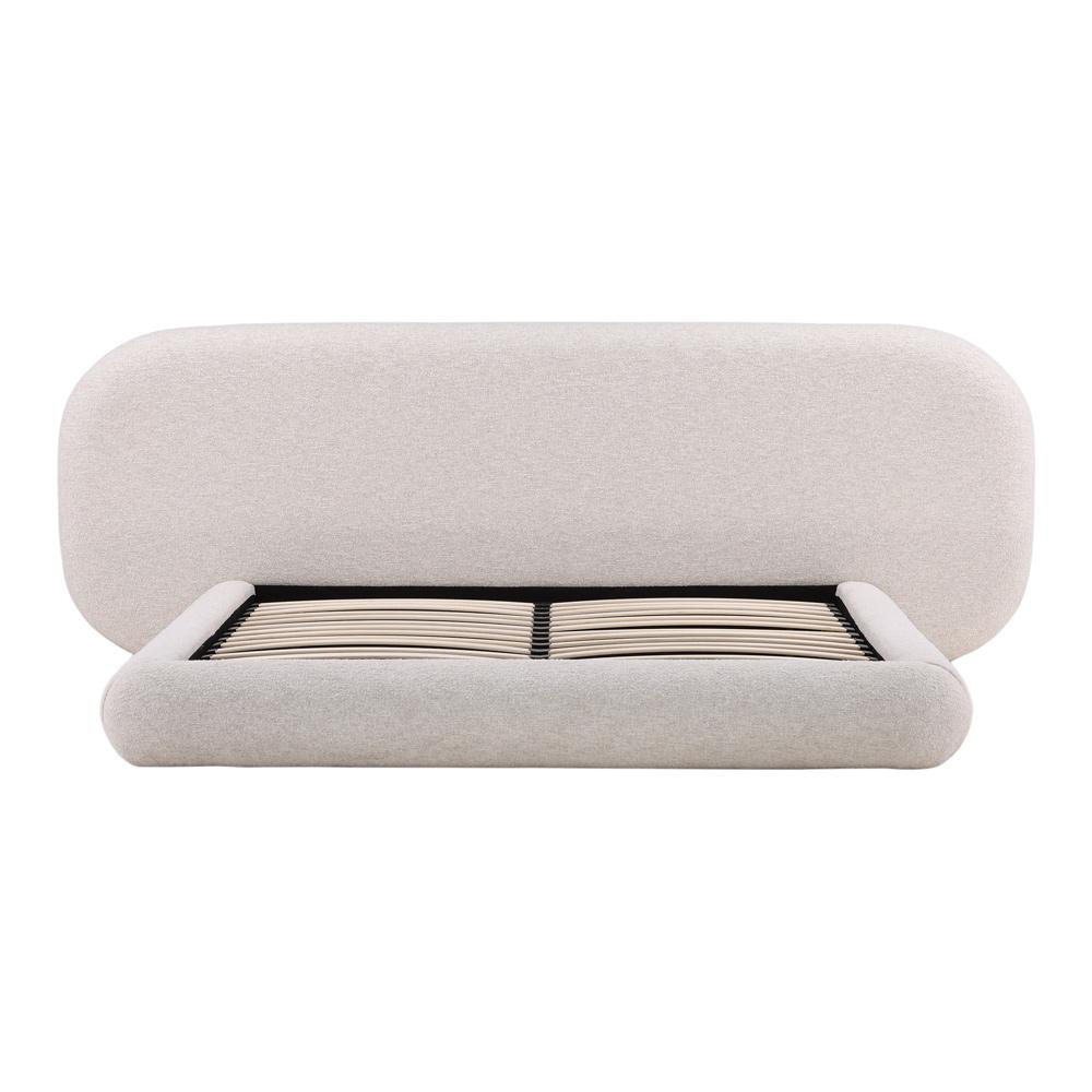 Henry & Mason - Georgie Solid Hardwood Eastern King Bed with Snow White Boucle Fabric - DV7357 veiw 2