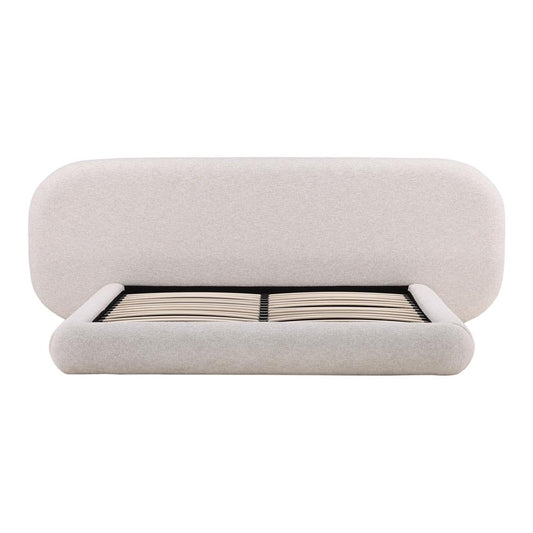 Henry & Mason - Georgie Solid Hardwood Eastern King Bed with Snow White Boucle Fabric - DV7357 veiw 2