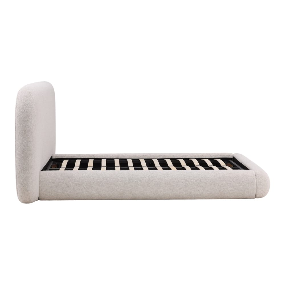 Henry & Mason - Georgie Solid Hardwood Eastern King Bed with Snow White Boucle Fabric - DV7357 veiw 3