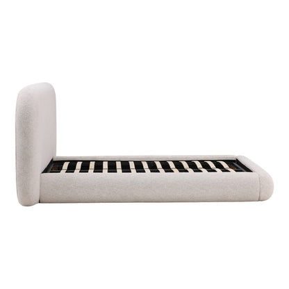 Henry & Mason - Georgie Solid Hardwood Eastern King Bed with Snow White Boucle Fabric - DV7357 veiw 3