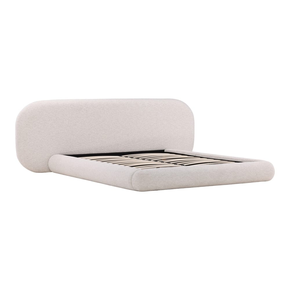 Henry & Mason - Georgie Solid Hardwood Eastern King Bed with Snow White Boucle Fabric - DV7357 veiw 4