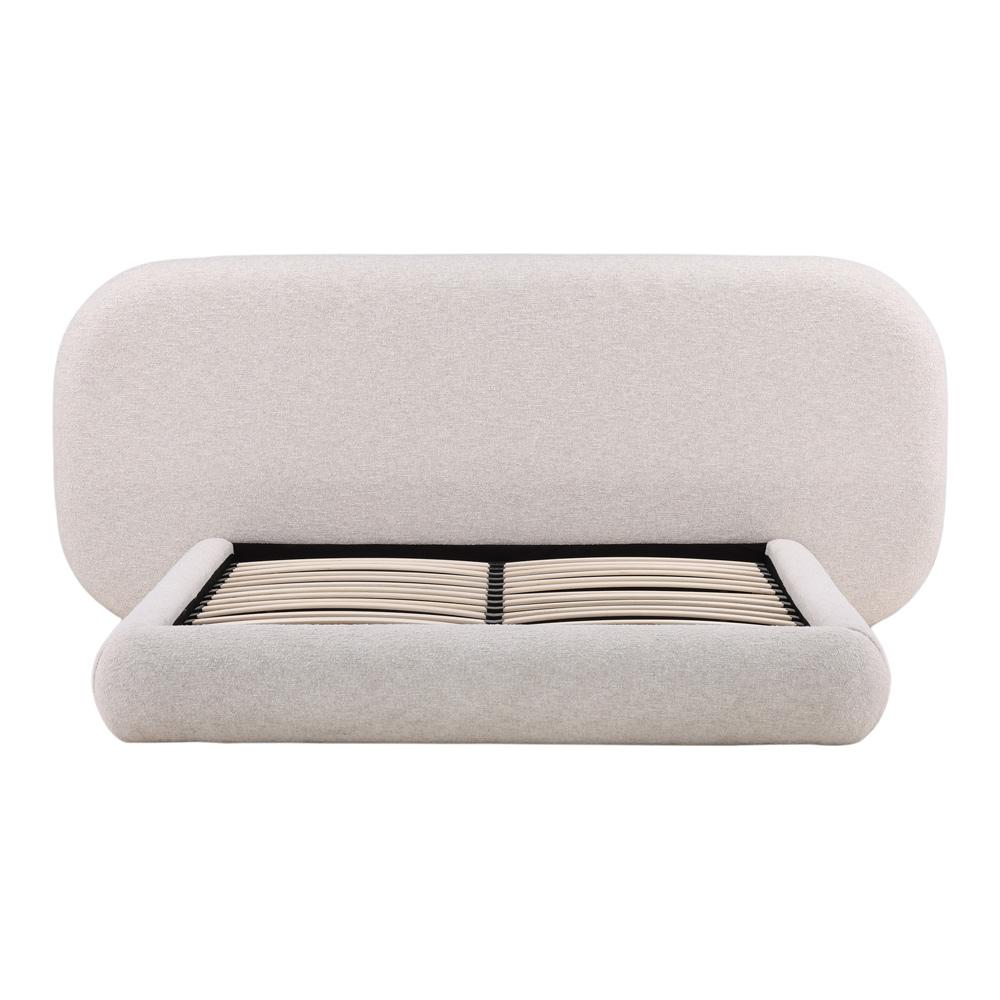 Henry & Mason - Georgie Solid Hardwood Queen Bed with Snow White Boucle Fabric - DV7358 veiw 2