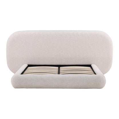 Henry & Mason - Georgie Solid Hardwood Queen Bed with Snow White Boucle Fabric - DV7358 veiw 2