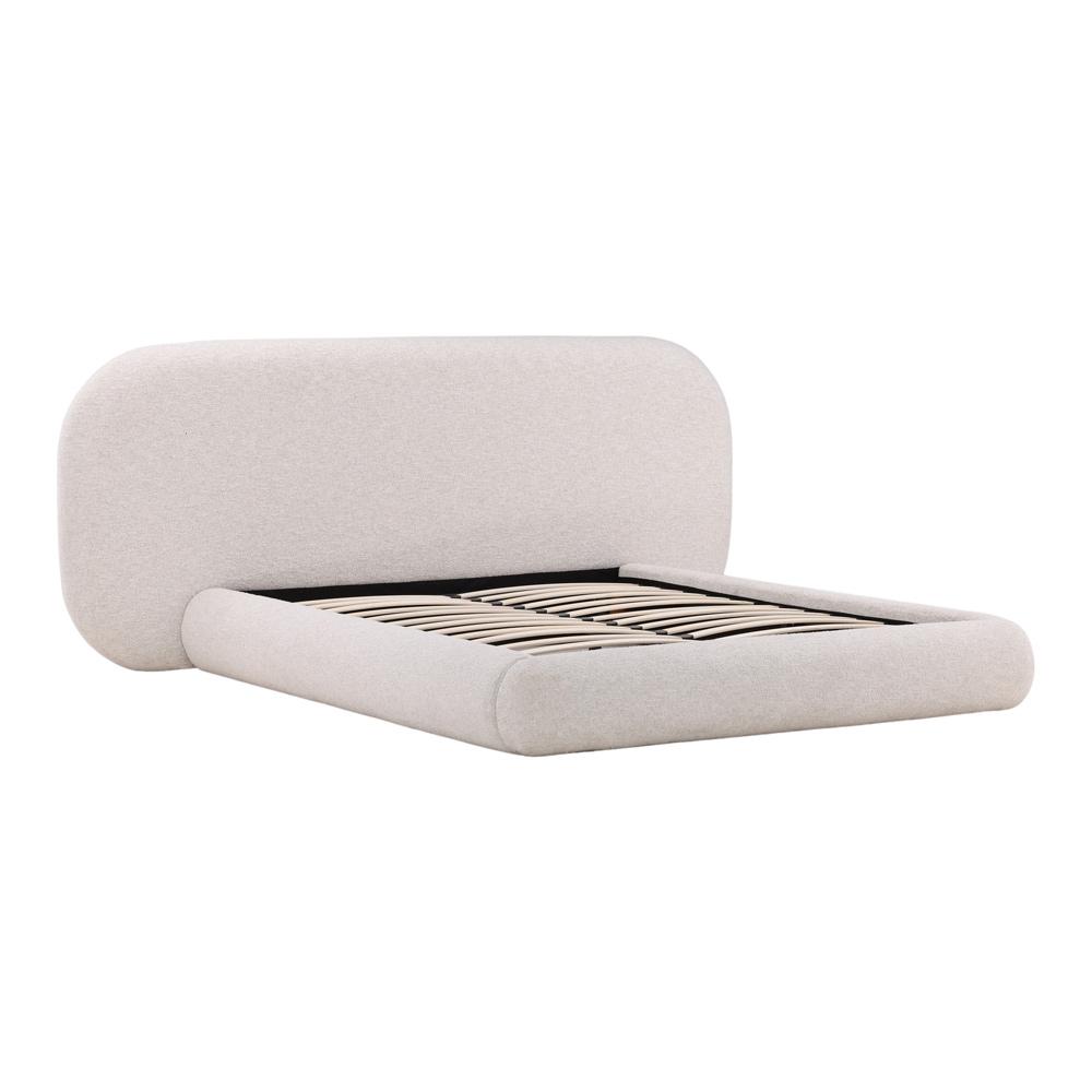 Henry & Mason - Georgie Solid Hardwood Queen Bed with Snow White Boucle Fabric - DV7358 veiw 4