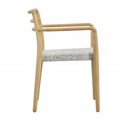 Henry & Mason - Gia Teak Wood Dining Chair with White Rope - DV7027 veiw 3