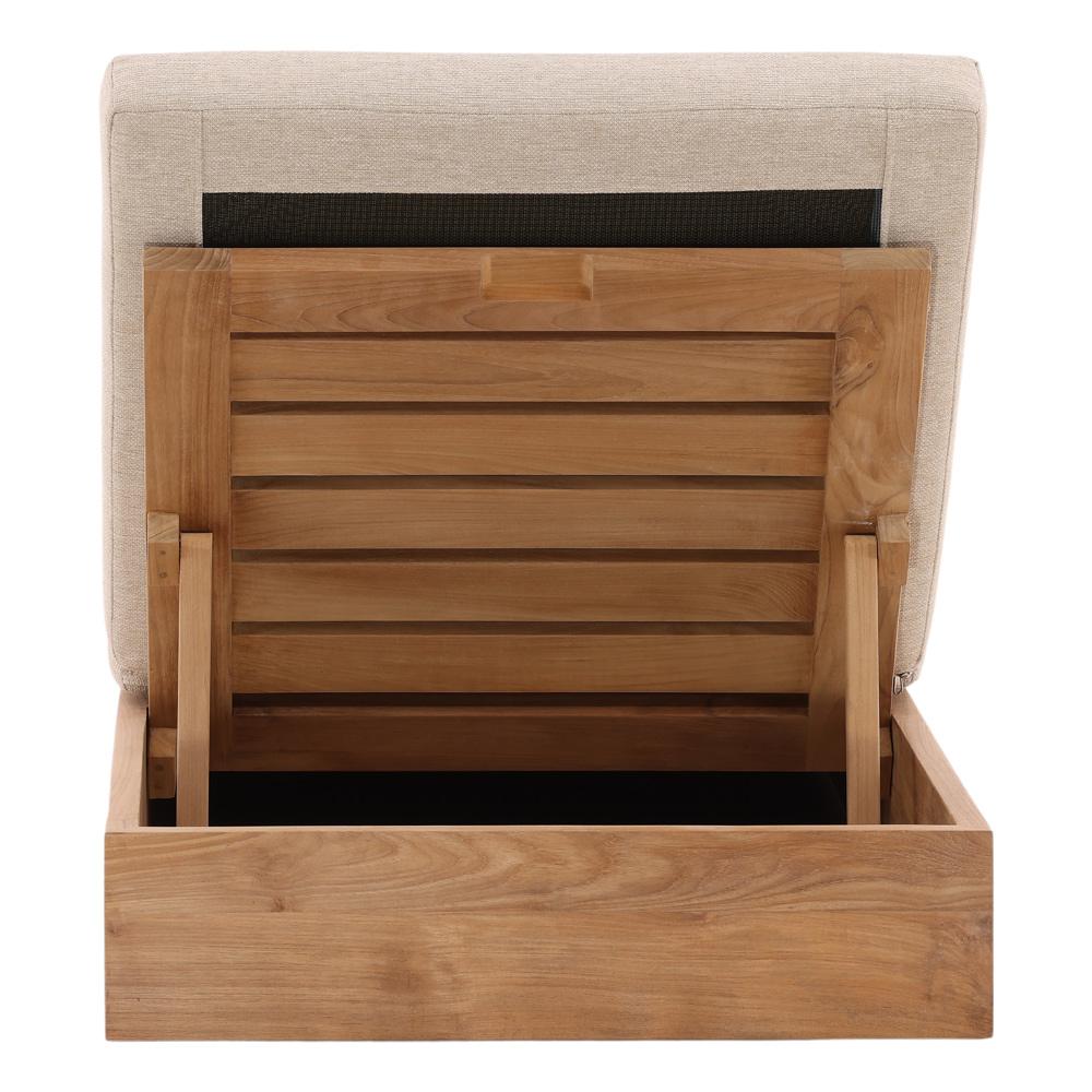 Henry & Mason - Gilbert Teak Wood Outdoor Chaise in Sand Basketweave Fabric - DV7664 veiw 4