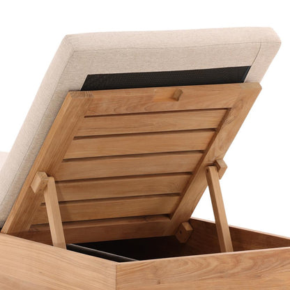 Henry & Mason - Gilbert Teak Wood Outdoor Chaise in Sand Basketweave Fabric - DV7664 veiw 5