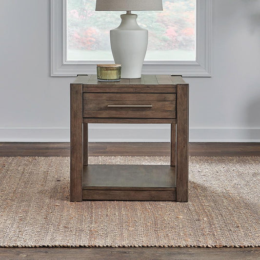 Henry & Mason - Glenmoor Drawer End Table in Cobblestone Brown - AFA02746 view 1