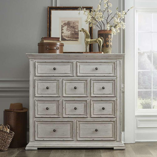 Henry & Mason - Grand Basin 10 Drawer Chesser in Whitestone with Heavy Distressing - AFA02458 view 1