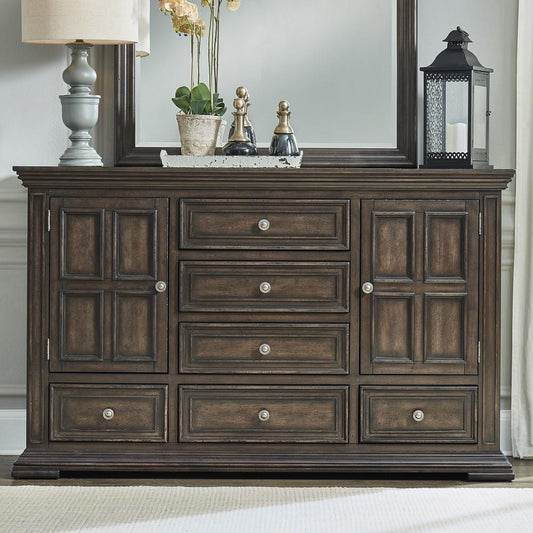 Henry & Mason - Grand Basin 2 Door 6 Drawer Dresser in Brownstone with Heavy Distressing - AFA02410 view 1