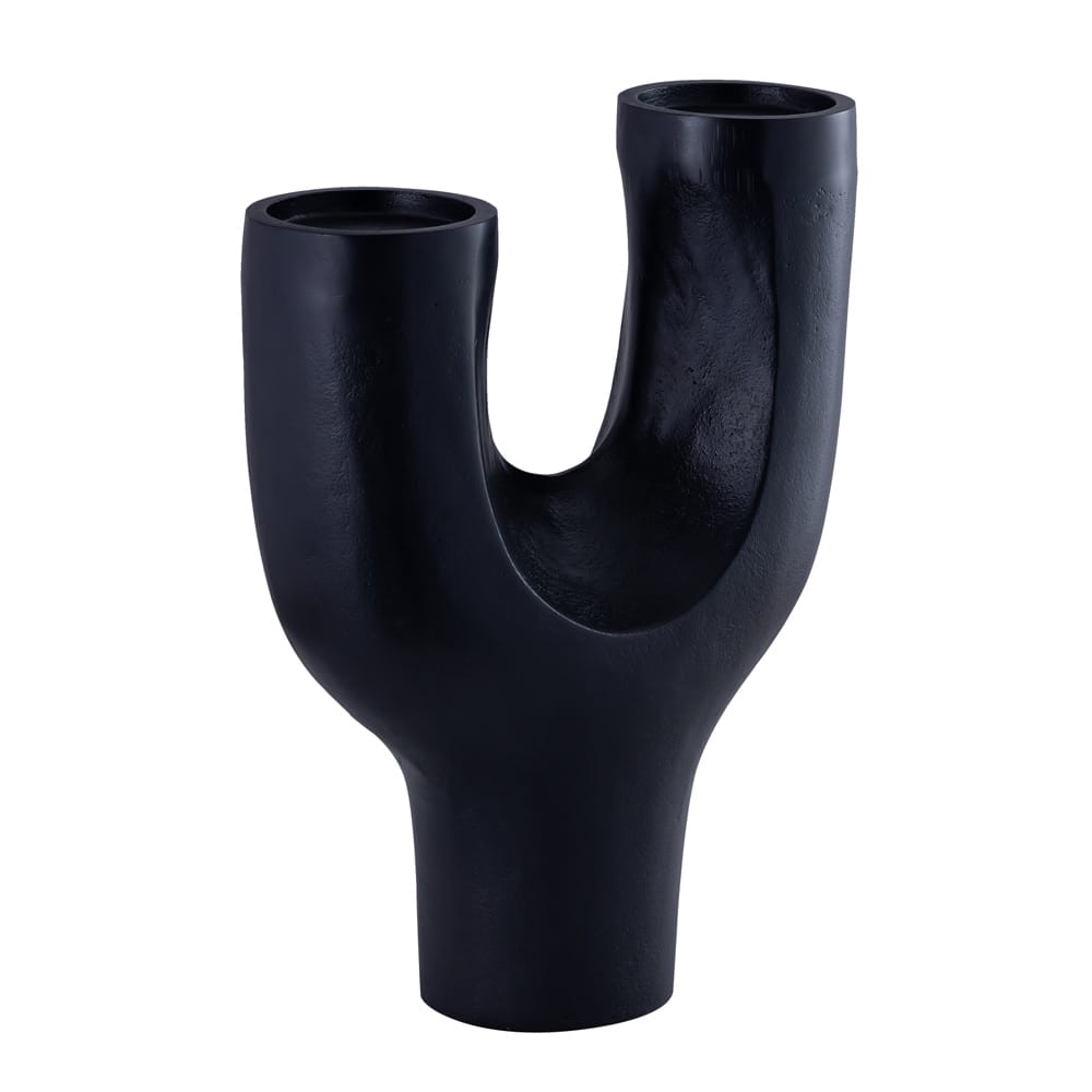 Henry & Mason - Grandin Black Aluminum 2 Candle Holder - DV7832 veiw 1