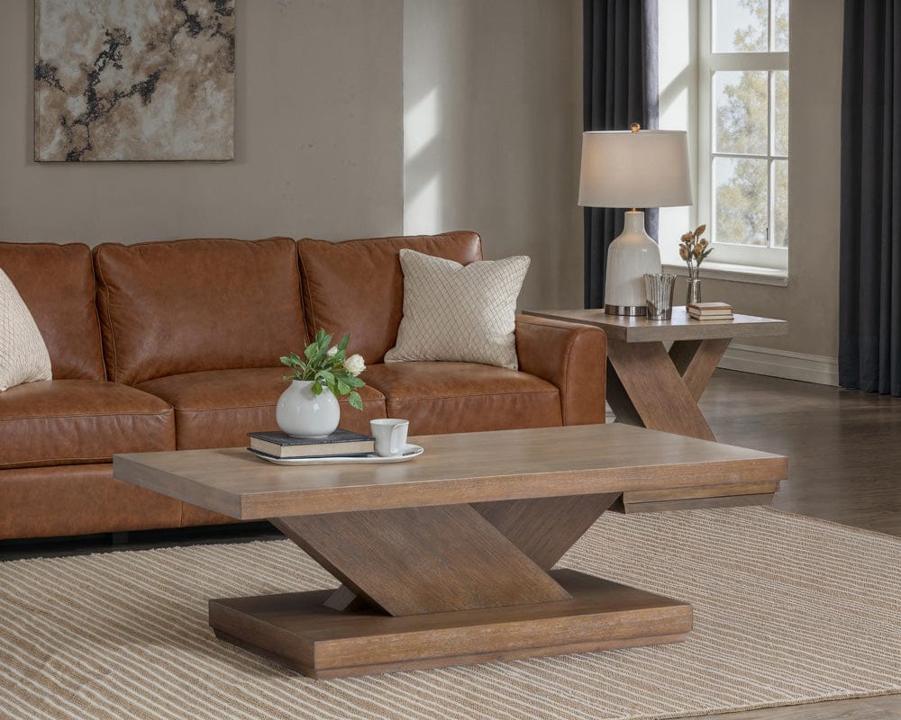 Henry & Mason  -  Harringside Antique Wheat Rectangular Cocktail Table With Casters  - AFA01049 view 7
