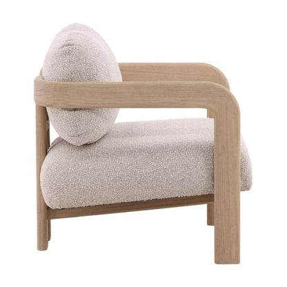 Henry & Mason - Harvey Light Natural Mindi Wood Occasional Chair with Cream Basketweave Fabric - DV7093 veiw 3