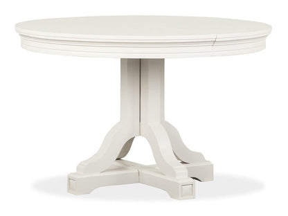 Henry & Mason  -  Havenwood Egg Shell White Extendable 48" Round Dining Table  - AFA01339 view 2