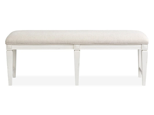 Henry & Mason  -  Havenwood Egg Shell White Upholstered Bench  - AFA01341 view 2