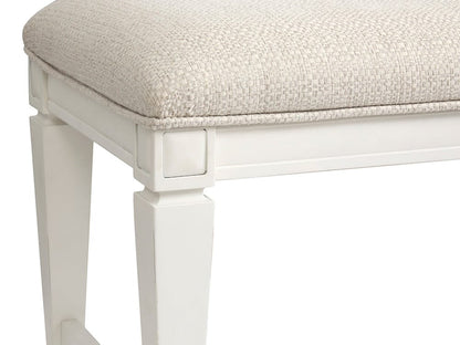 Henry & Mason  -  Havenwood Egg Shell White Upholstered Bench  - AFA01341 view 4