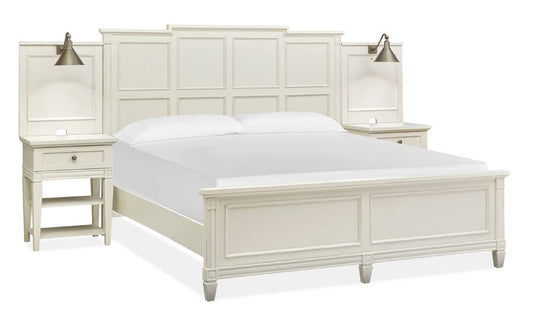 Henry & Mason  -  Havenwood Egg Shell White With Slight Rub Through California King Wall Panel Bed  - AFA01349 view 1